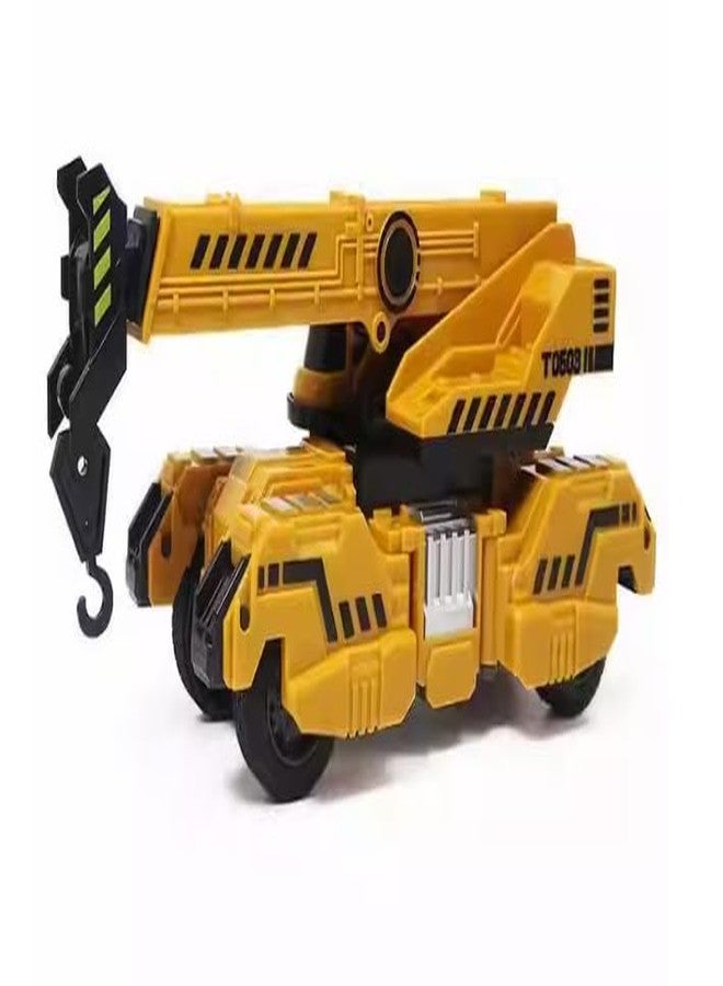 SHIPEASE رافعة رفع تعمل بالاحتكاك من شيب إيز، لعبة شاحنة بناء دوارة 360 درجة للأطفال من عمر سنتين فما فوق، تعمل بالسحب للخلف. - Image 3